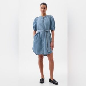 Gap Puff Sleeve Denim Mini Dress, Size L